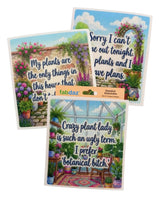 PLANT LOVER Set Of 3 Swedish Dishcloths ‘CRAZY PLANT LADY IS AN UGLY TERM, I PREFER BOTANICAL BITCH’