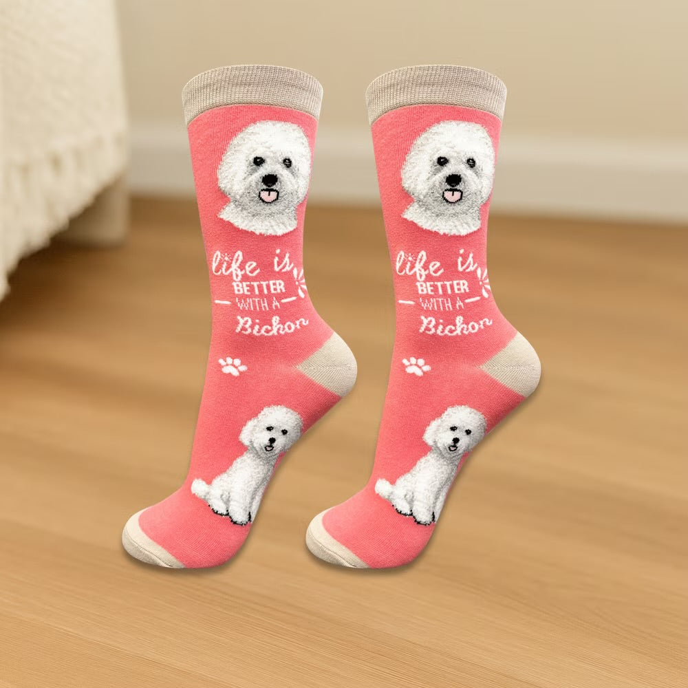 BICHON FRISE Dog Adult Unisex Socks By E&S Pets Choose Style