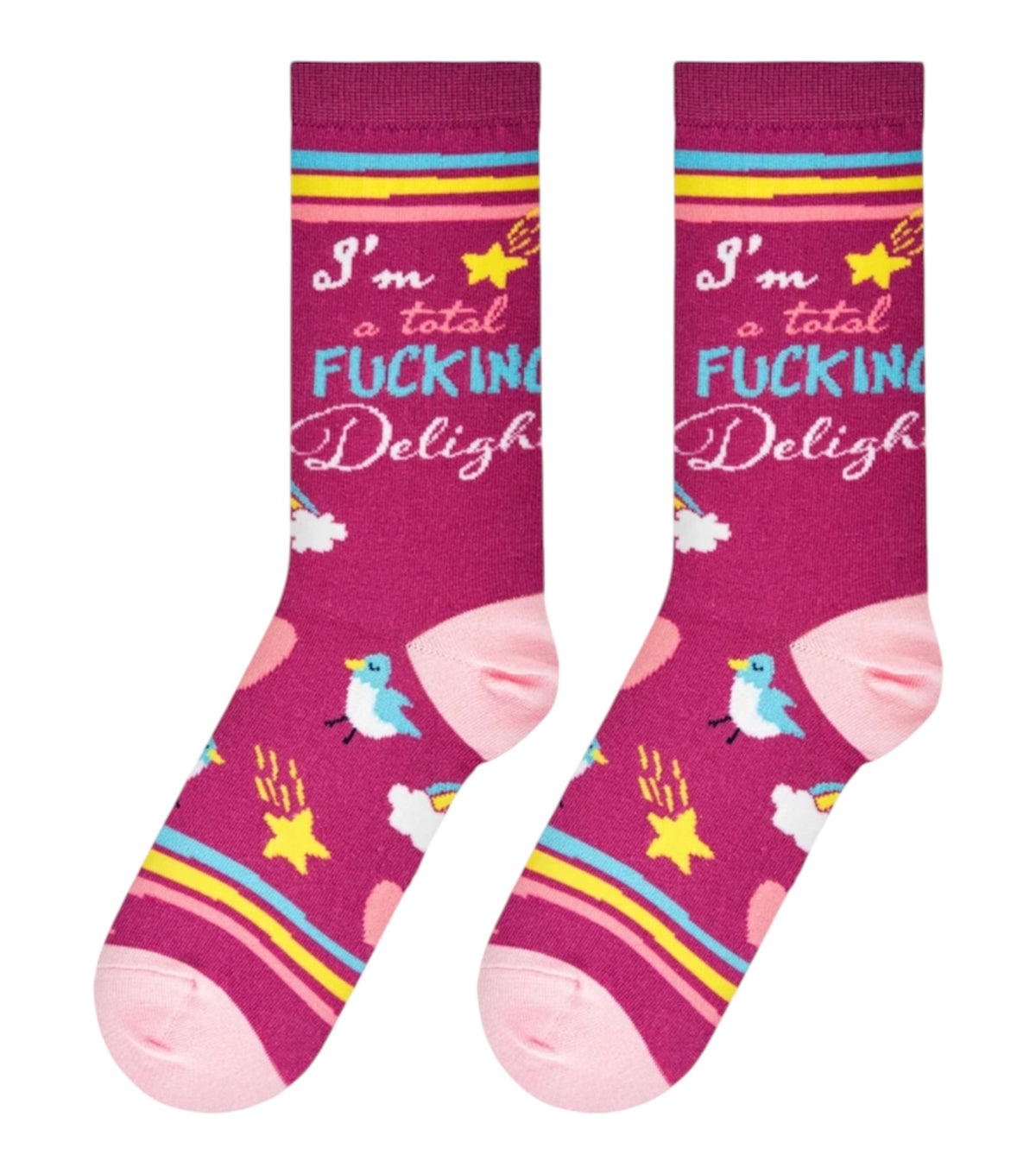 I’M A TOTAL FUCKING DELIGHT LADIES SOCKS COOL SOCKS BRAND