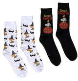 PEANUTS Men’s HALLOWEEN 2 Pair Of Socks ‘GREAT PUMPKIN’ - Novelty Socks And Slippers