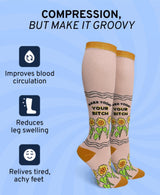 MAKE TODAY YOUR BITCH Ladies 15-20 mmHg Compression Socks GROOVY THINGS Brand