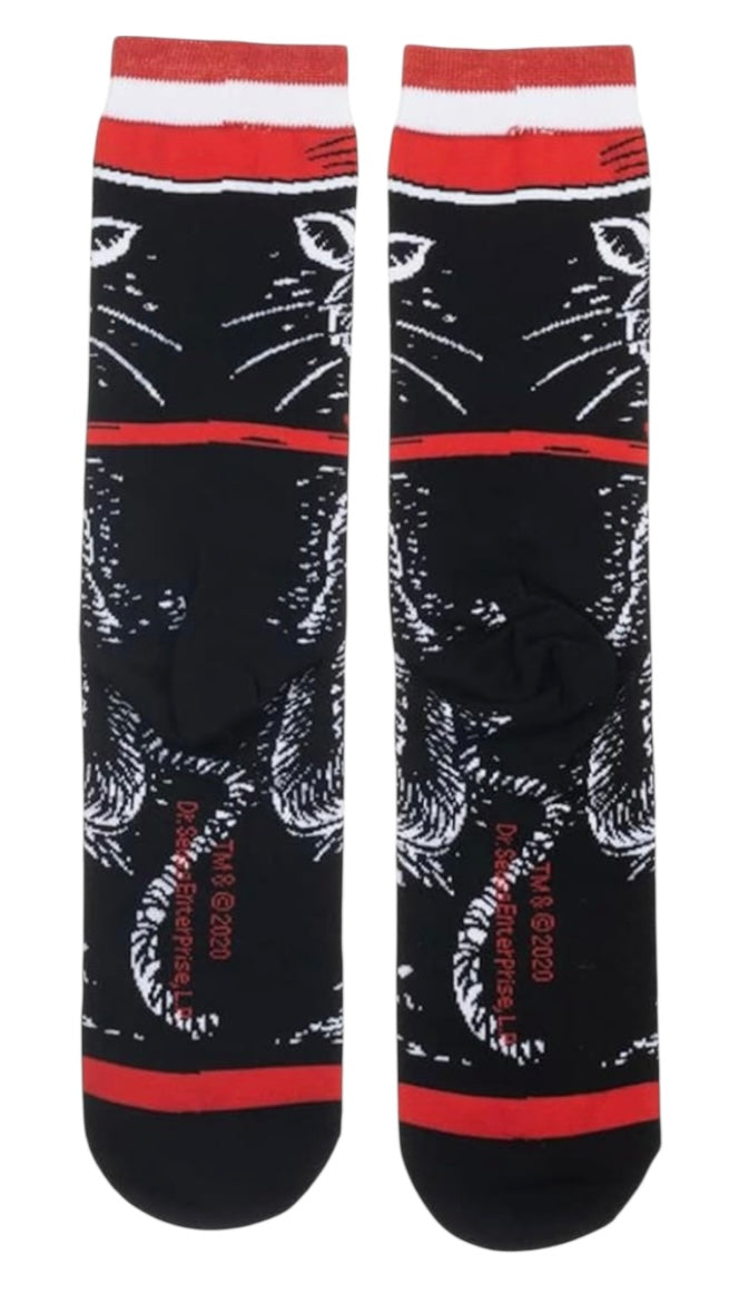 DR. SEUSS Men’s CAT IN THE HAT 360 Socks BIOWORLD BRAND - Novelty Socks And Slippers