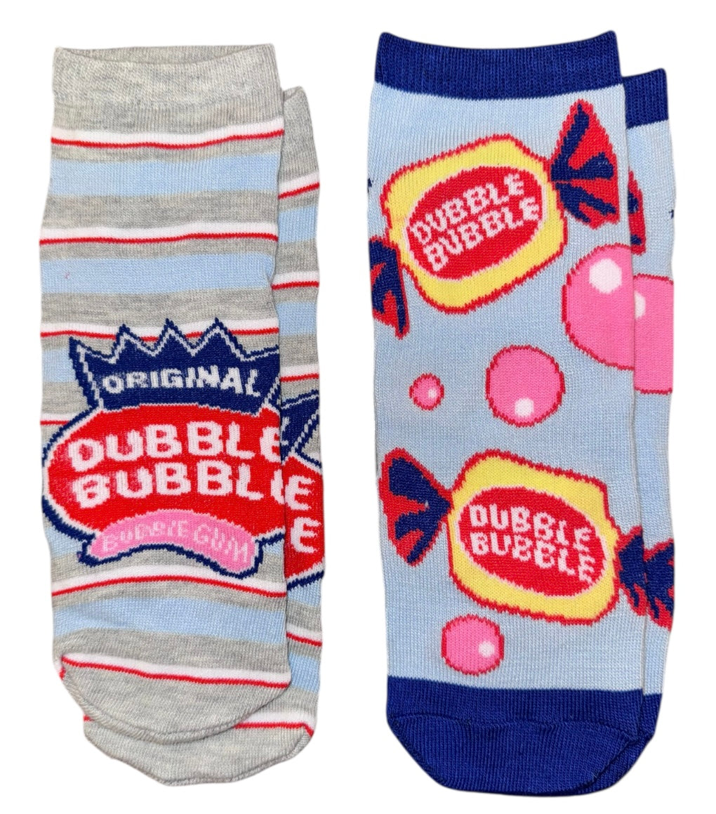 DUBBLE BUBBLE, FLUFFY STUFF, AIRHEADS Ladies 2 Pair Of Low Show Socks (CHOOSE STYLE) - Novelty Socks And Slippers