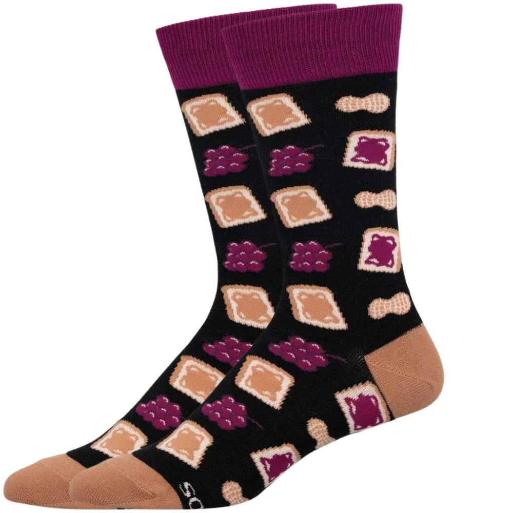 PEANUT BUTTER JELLY TIME Men’s Socks Socksmith Brand