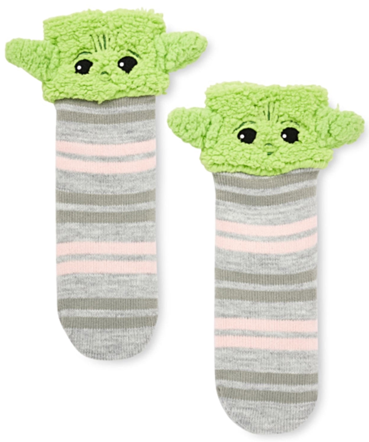 DISNEY STAR WARS BABY YODA LADIES 3-D SHERPA LINED GRIPPER BOTTOM SLIPPER SOCKS - Novelty Socks for Less