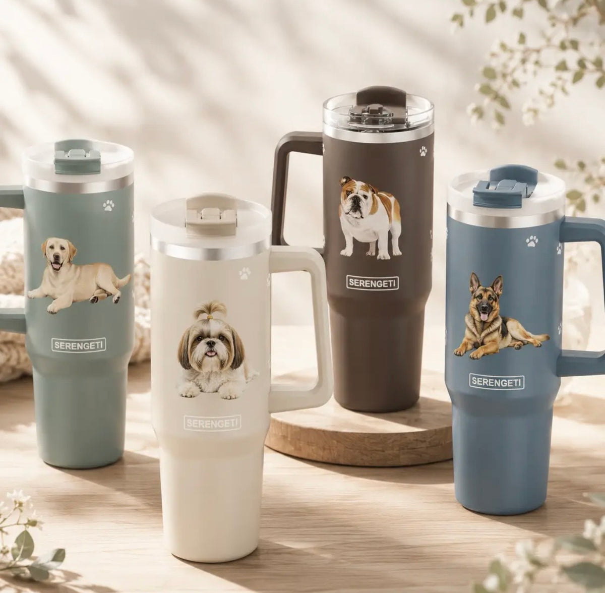 Dog & Cat Stainless Steel Ultimate 40 Oz. Tumbler Hot & Cold Travel Mug By E&S Pets (Choose Breed)