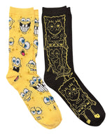 SPONGEBOB SQUAREPANTS Men’s 2 Pair Of Socks Spongebob Faces All Over