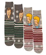 MTV BEAVIS & BUTT-HEAD Men’s 2 Pair Of Christmas Socks