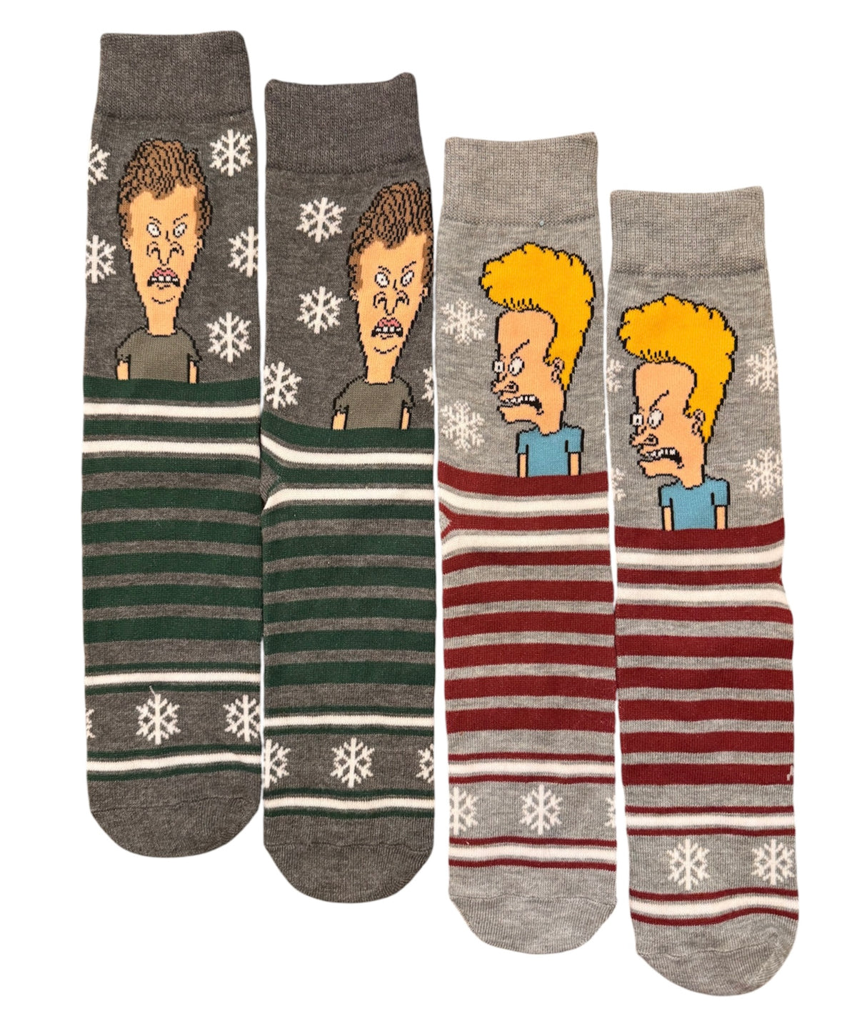MTV BEAVIS & BUTT-HEAD Men’s 2 Pair Of Christmas Socks