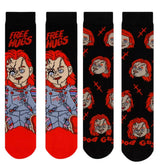 CHUCKY THE MOVIE Men’s 2 Pair Of Socks ‘FREE HUGS’ ‘GOOD GUYS’ - Novelty Socks And Slippers