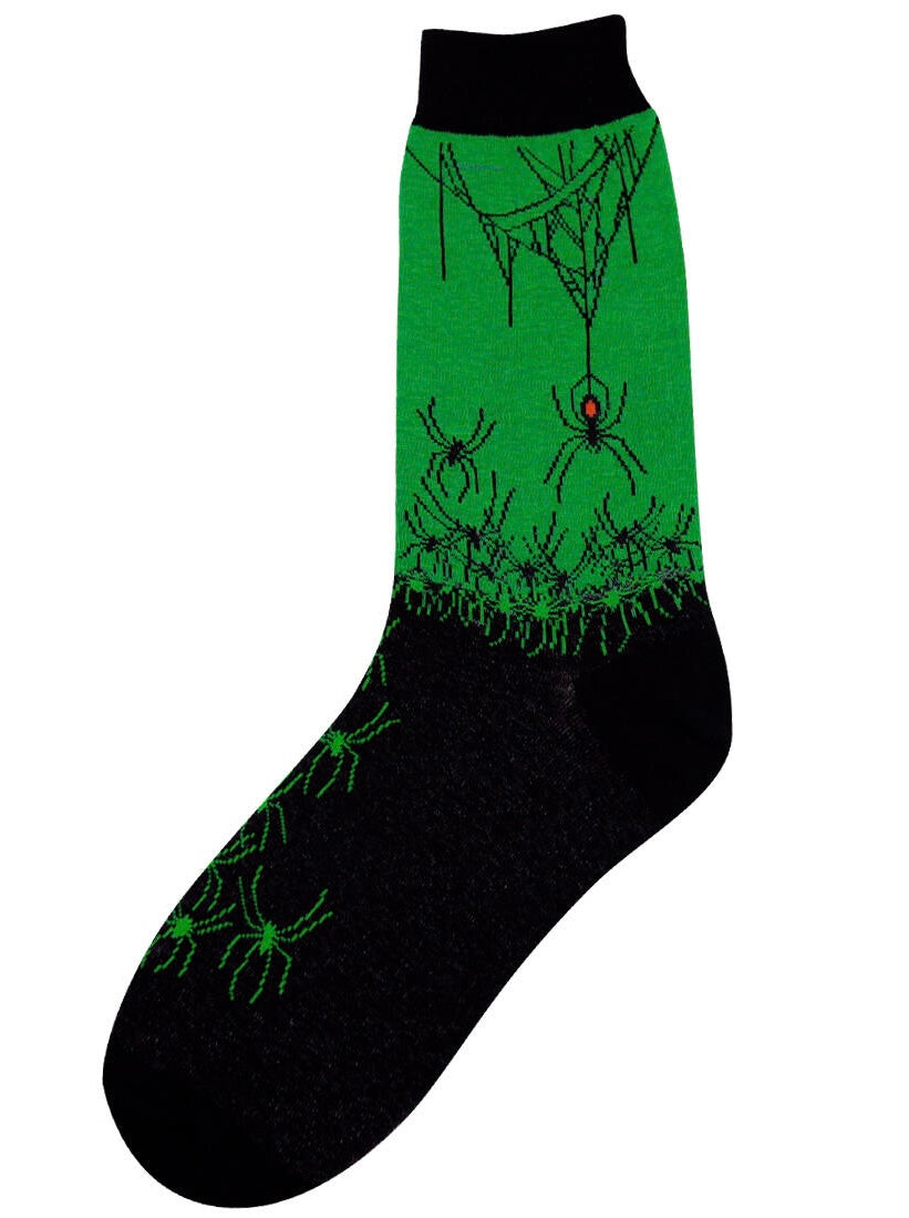 HALLOWEEN SPIDER Men's Socks FOOT TRAFFIC Brand SPIDERS ALL OVER