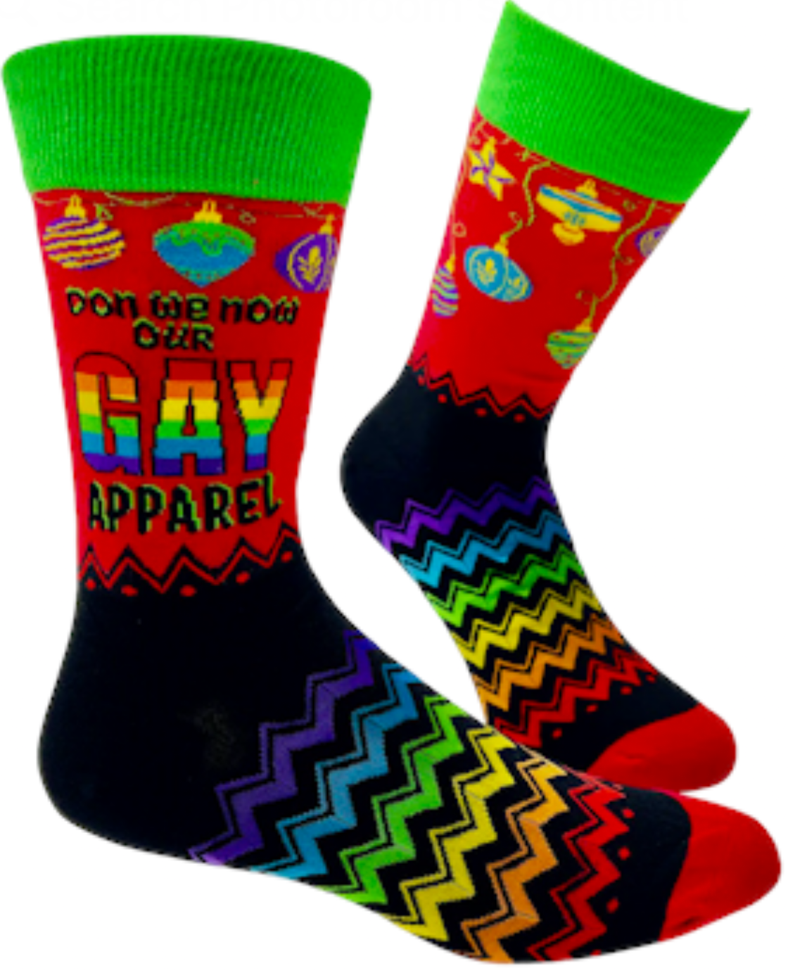 FABDAZ Brand Men’s GAY CHRISTMAS Socks ‘DON WE NOW OUR GAY APPAREL’ - Novelty Socks And Slippers