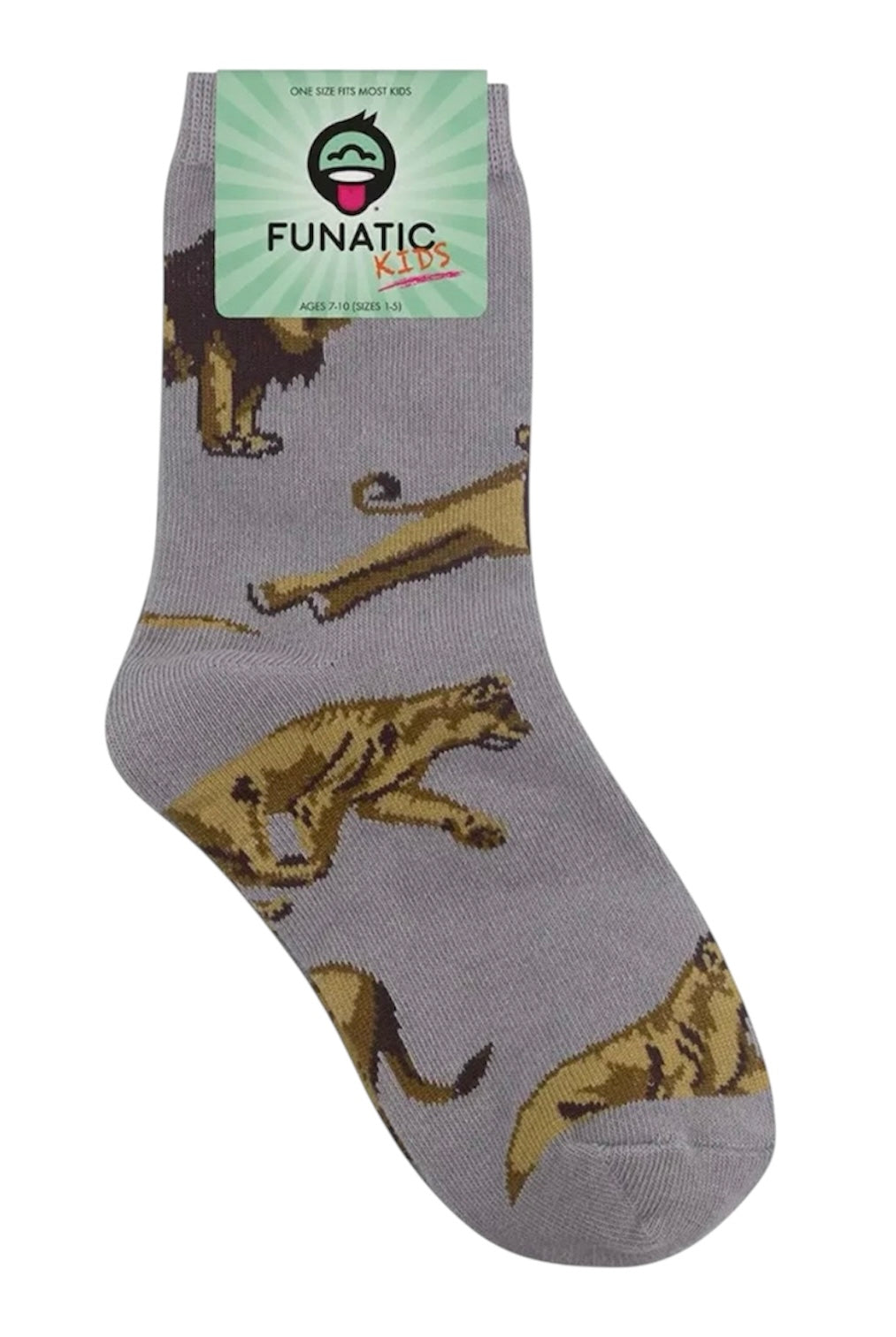 LION Unisex Kids Socks FUNATIC Brand Lions All Over - Novelty Socks And Slippers