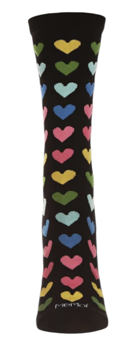 MeMoi Brand Ladies VALENTINES DAY Socks Colorful Hearts All Over - Novelty Socks And Slippers