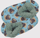 COMFIES BRAND Ladies PUG DOG Non-Skid SLIPPERS - Novelty Socks And Slippers