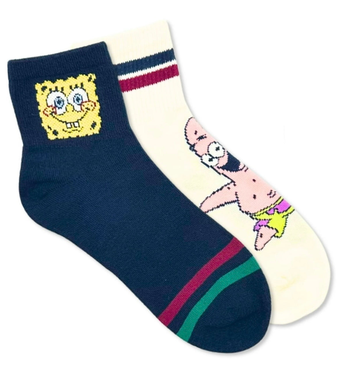 SPONGEBOB SQUAREPANTS Ladies 2 Pair Crew Socks Nickelodeon