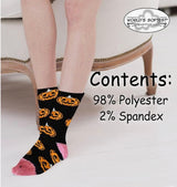 GIANT PUMPKINS Ladies Soft Cozy Halloween Socks WORLD’S SOFTEST SOCKS Brand - Novelty Socks And Slippers