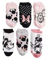 DISNEY Ladies 6 Pair Of MINNIE MOUSE No Show Socks - Novelty Socks And Slippers