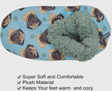 COMFIES BRAND Ladies PUG DOG Non-Skid SLIPPERS - Novelty Socks And Slippers