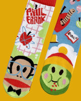 JULIUS The Monkey & SAM The Grub UNISEX TODDLER & KIDS Mismatched Gripper Bottom Socks PALS SOCKS Brand (CHOOSE SIZE) By PAUL FRANK - Novelty Socks And Slippers
