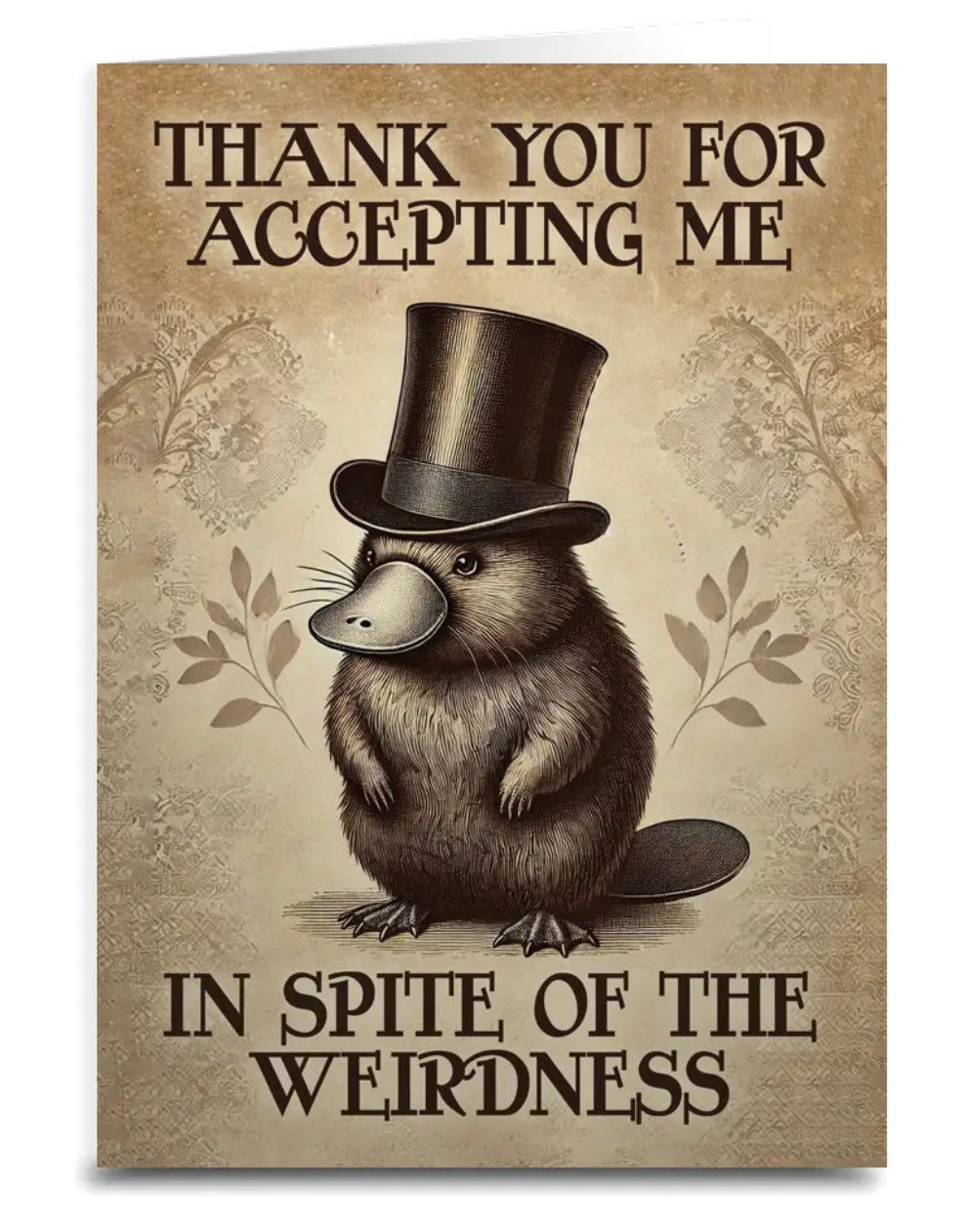 Cute Thank you Greeting Card THANK YOU FOR ACCEPTING ME IN SPITE OF MY WEIRDNESS - Novelty Socks And Slippers