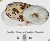 COMFIES BRAND Ladies BASSET HOUND NON-SKID SLIPPERS - Novelty Socks And Slippers