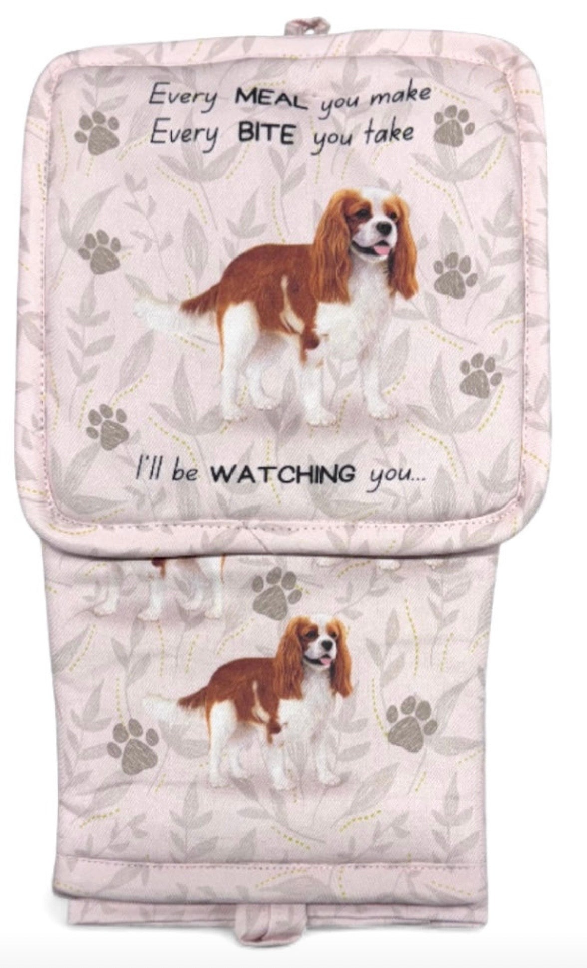 DOG & CAT 3 Piece Oven Mitt & Tea Towel Set By E&S Pets (CHOOSE BREED) - Novelty Socks And Slippers