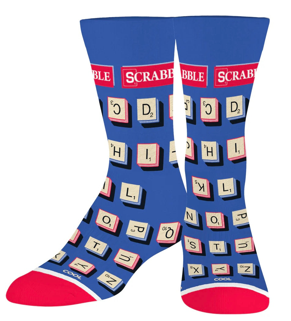 SCRABBLE Board Game Unisex Socks COOL SOCKS Brand Size Large - Novelty Socks And Slippers