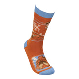 I’D RATHER BE EATING TURKEY Adult Unisex THANKSGIVING Socks PRIMITIVES BY KATHY