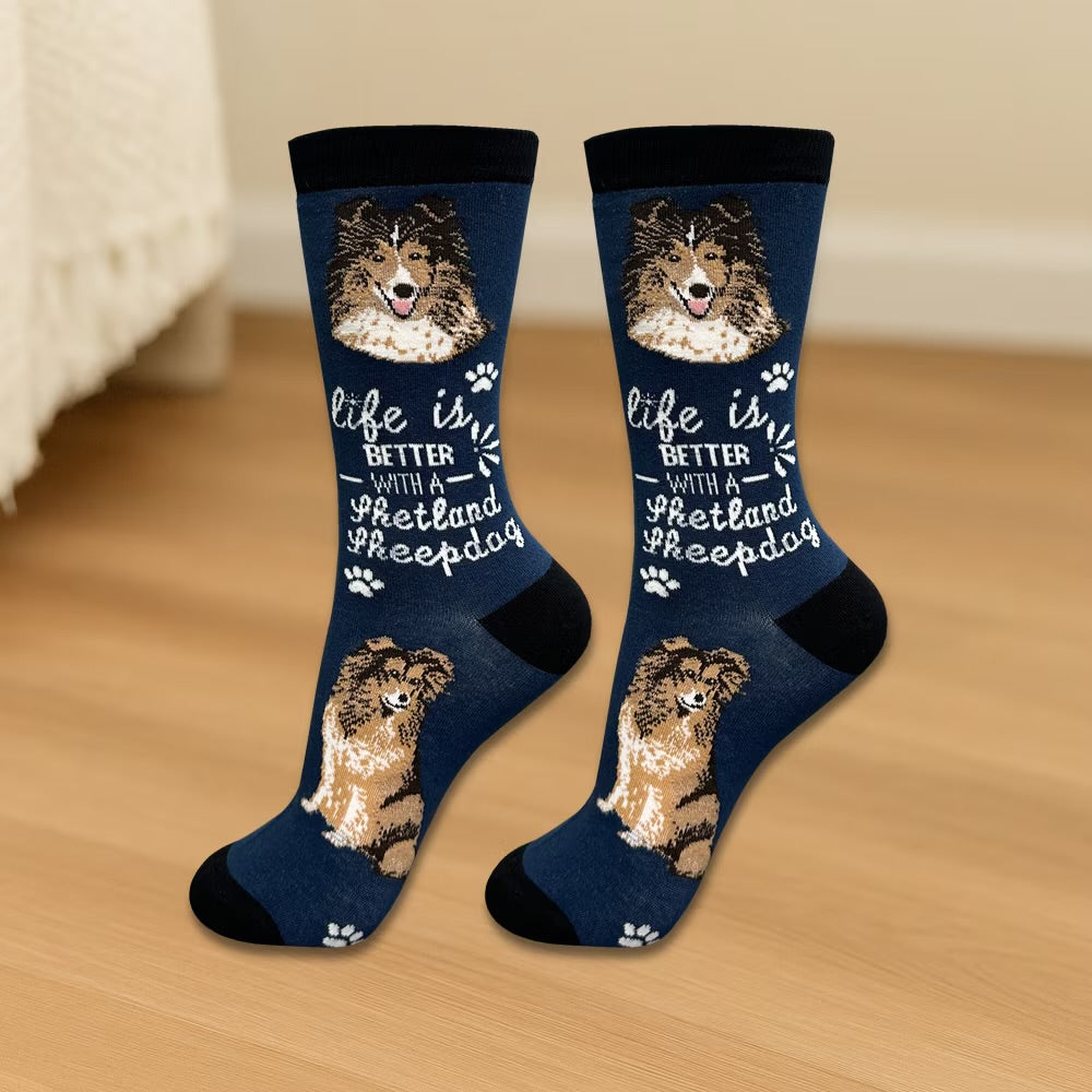 SHETLAND SHEEPDOG (SHELTIE) Adult Unisex Socks By E&S Pets Choose Style