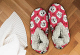 COMFIES BRAND Ladies MALTESE DOG NON-SKID SLIPPERS - Novelty Socks And Slippers