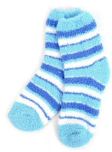 NOLLIA Brand Ladies 3 Pair Of Striped Warm & Fuzzy Socks - Novelty Socks And Slippers