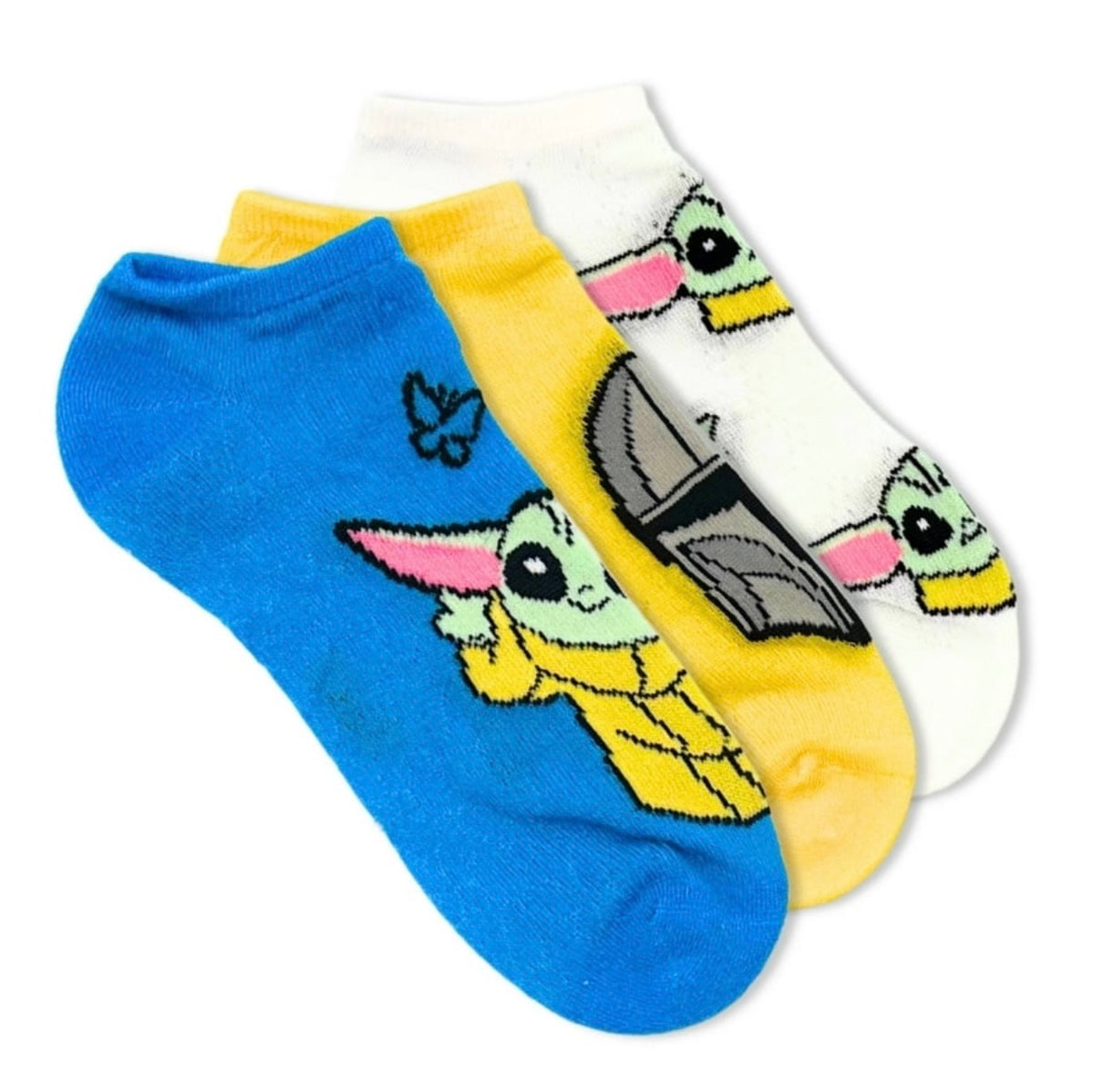DISNEY STAR WARS The Mandalorian Ladies 3 Pair Of No Show Socks BABY YODA