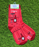 GROOVY THINGS Brand Ladies WINE Socks SCREW IT - Novelty Socks And Slippers