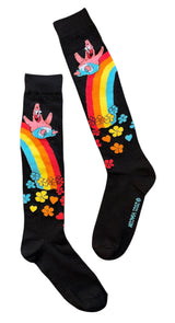 SPONGEBOB SQUAREPANTS Ladies PATRICK Knee High Socks With Rainbow & Flowers