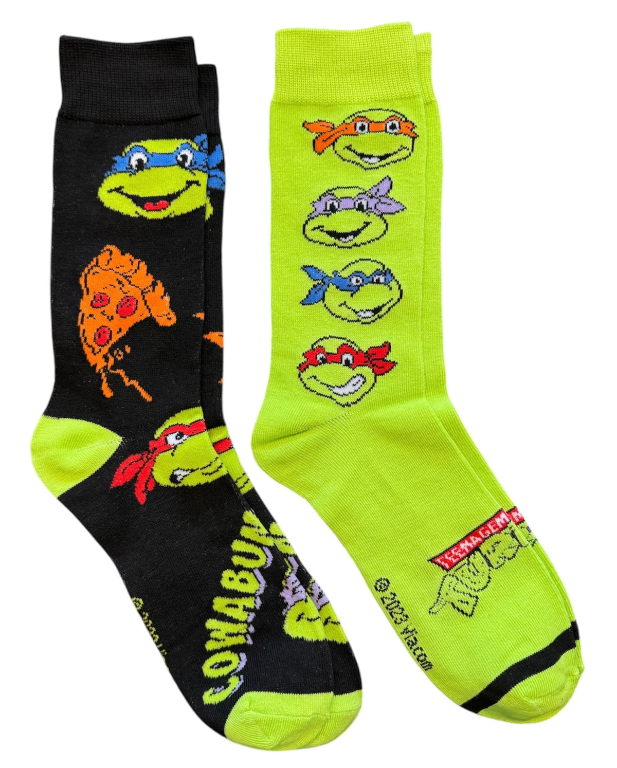 TEENAGE MUTANT NINJA TURTLES Men’s 2 Pair Of Socks ‘COWABUNGA’ BIOWORLD Brand