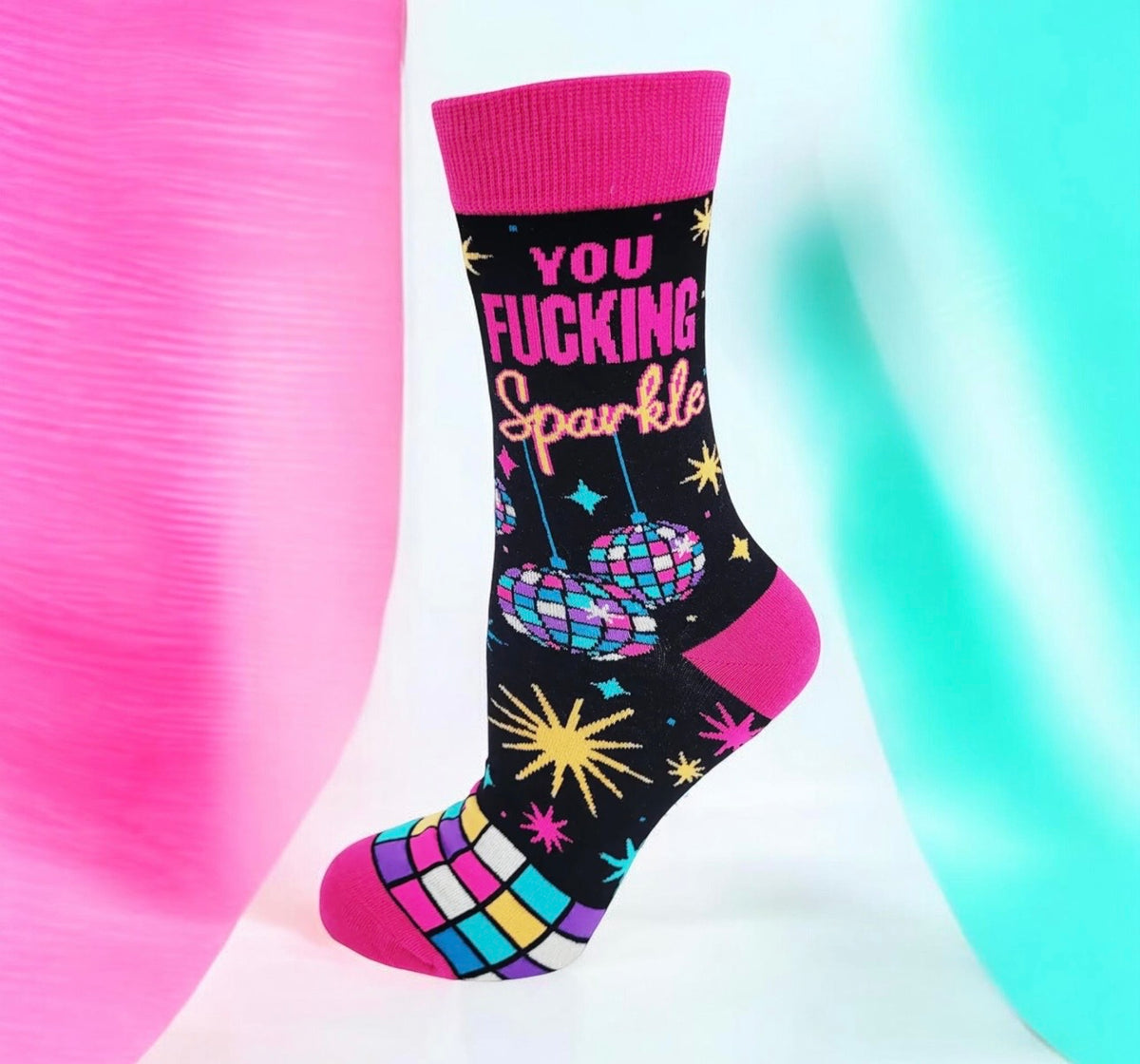 YOU FUCKING SPARKLE Ladies Socks Fabdaz Brand