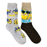 DESPICABLE ME Men’s MINIONS 2 Pair Of Socks ‘MAD SKILLS’ ‘BELLO’ ILLUMINATION