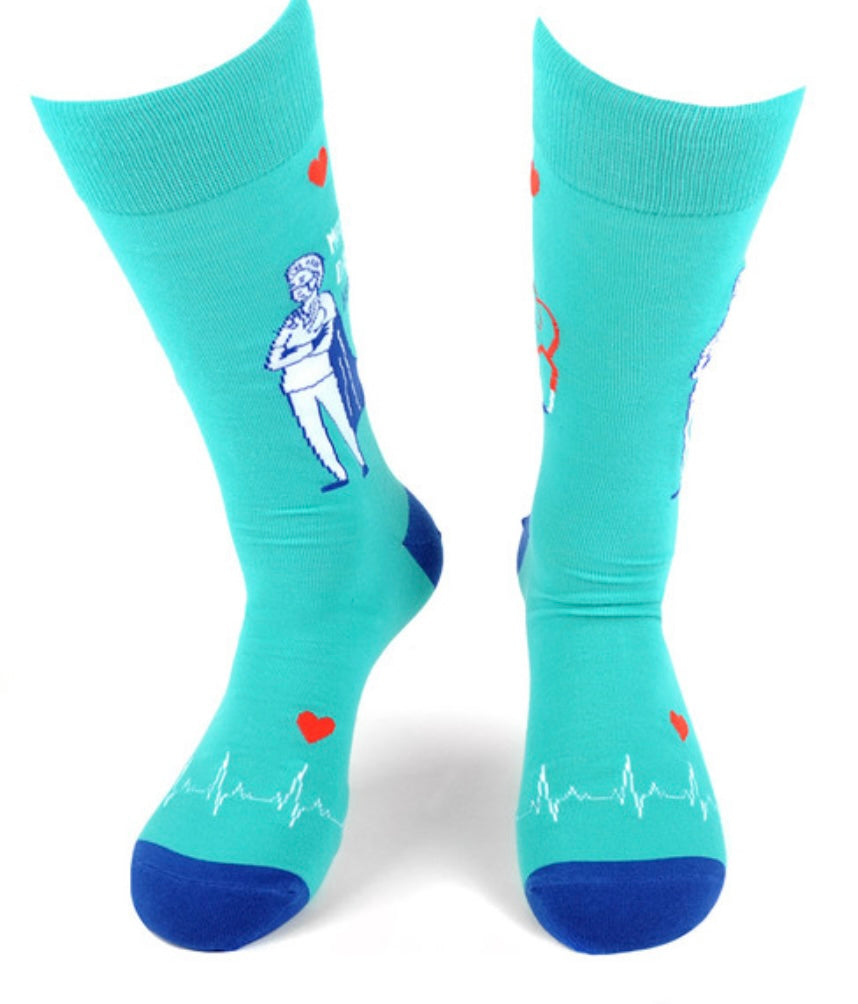 PARQUET Brand Unisex HEALTHCARE DOCTOR NURSE Socks ‘MODERN DAY HEROES’ (CHOOSE SIZE) - Novelty Socks And Slippers