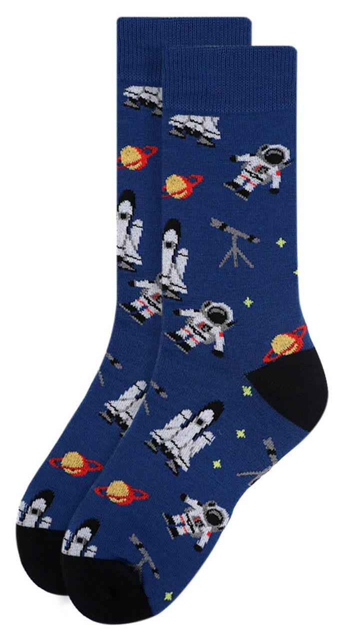PARQUET Brand Ladies ASTRONAUT Socks PLANETS, TELESCOPE - Novelty Socks And Slippers