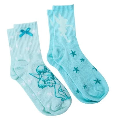 DISNEY TINKERBELL Ladies 2 Pair Of Socks - Novelty Socks And Slippers