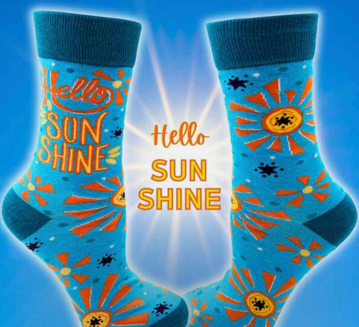 FABDAZ Brand Ladies HELLO SUNSHINE Socks - Novelty Socks And Slippers