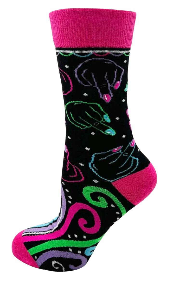 FABDAZ Brand Ladies SASSY MIDDLE FINGER Socks - Novelty Socks And Slippers