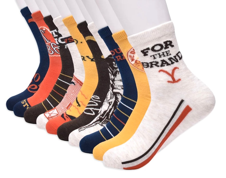 YELLOWSTONE TV Show Ladies 10 Pair Of Socks ‘SO WILD SO ANGRY’ - Novelty Socks And Slippers