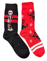 DISNEY THE NIGHTMARE BEFORE CHRISTMAS Men’s 2 Pair Of SANTA JACK Socks (Choose Style)
