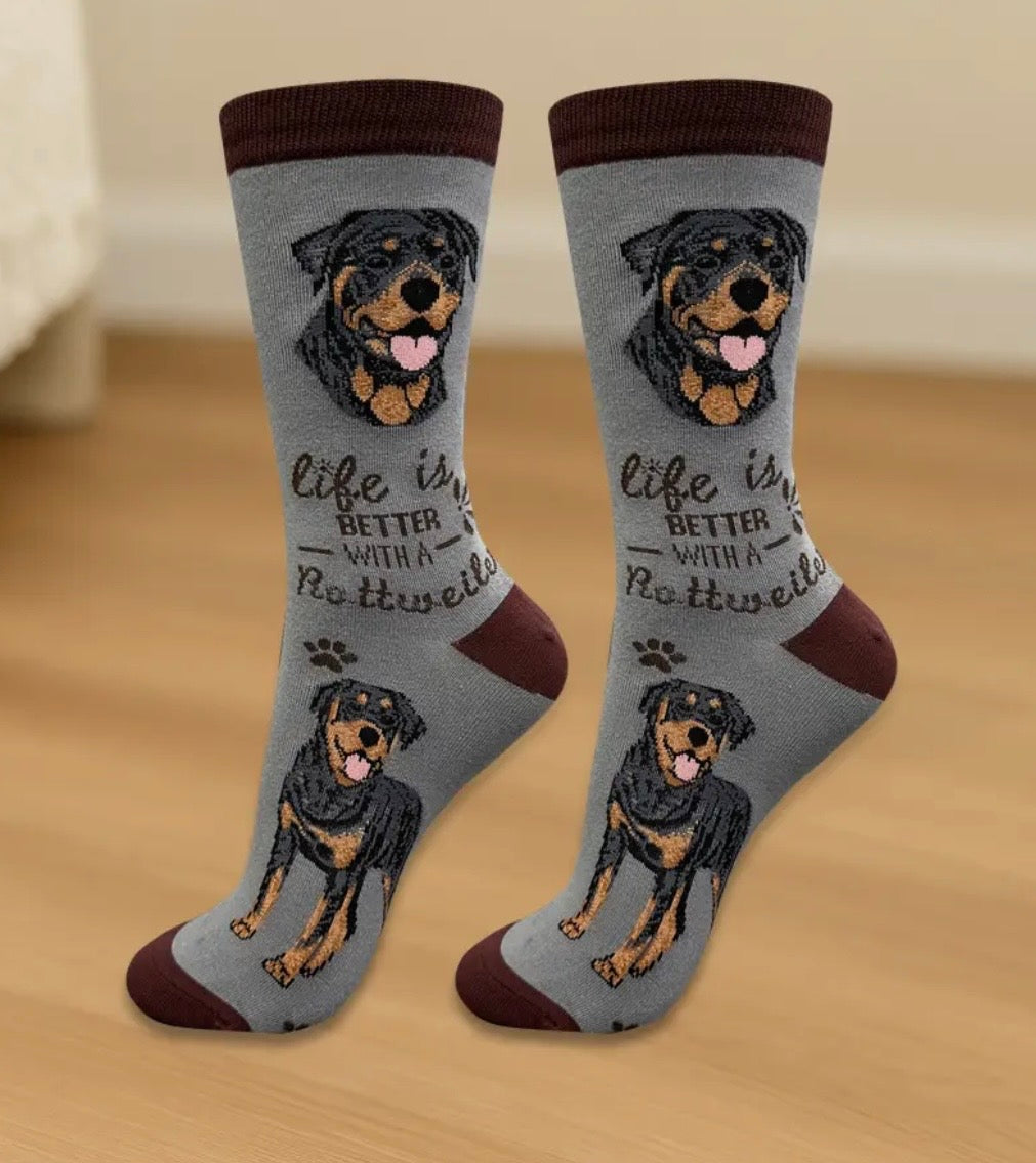 ROTTWEILER Dog Adult Unisex Socks By E&S Pets Choose Style