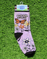 GROOVY THINGS Brand Ladies YOU’RE DOING FUCKING GREAT Socks - Novelty Socks And Slippers
