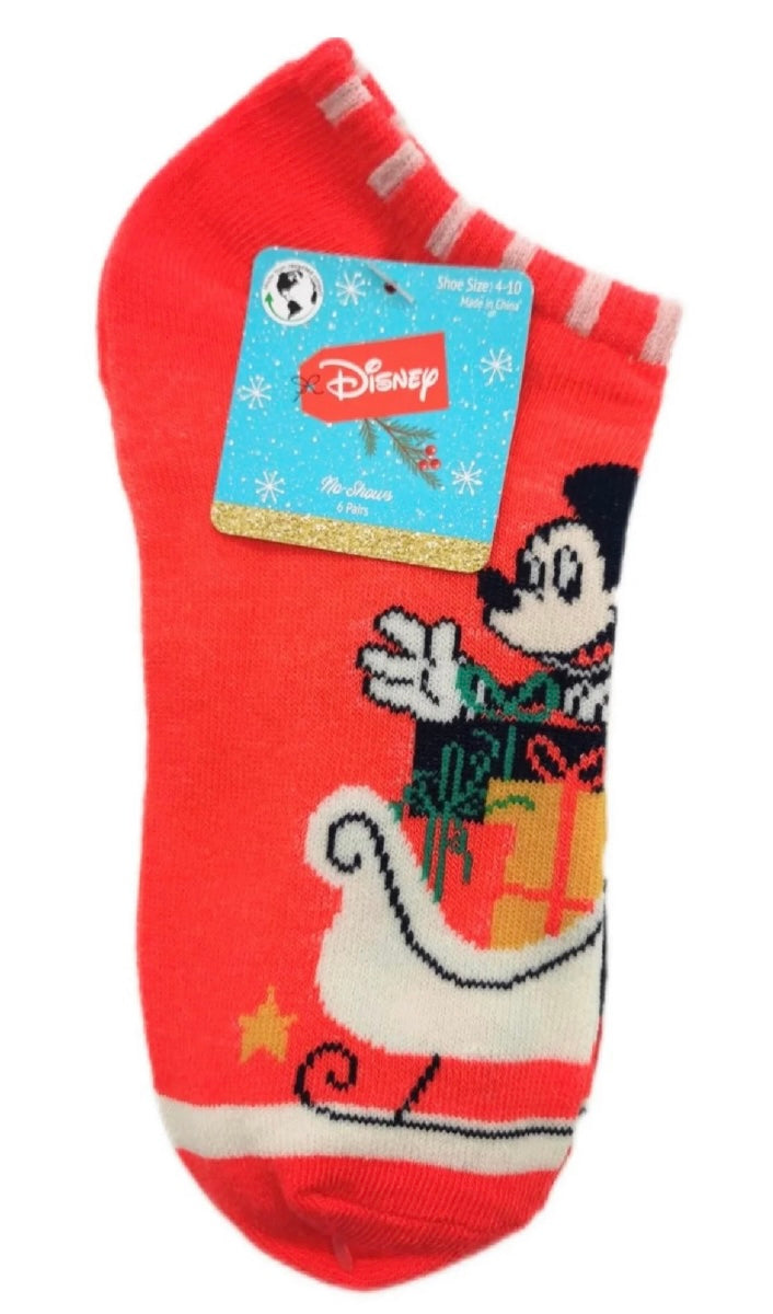DISNEY Ladies CHRISTMAS 6 Pair of No Show Socks ‘FABYULEOUS’ - Novelty Socks And Slippers