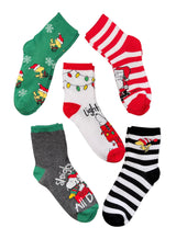 PEANUTS Ladies 5 Pair Of SNOOPY CHRISTMAS Socks With WOODSTOCK