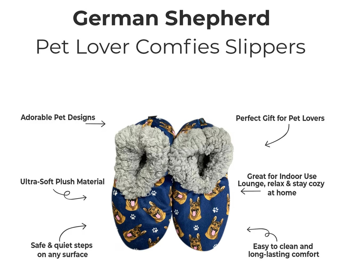 GERMAN SHEPHERD Dog Ladies Non-Slip Slippers COMFIES BRAND By E&S Pets - Novelty Socks And Slippers
